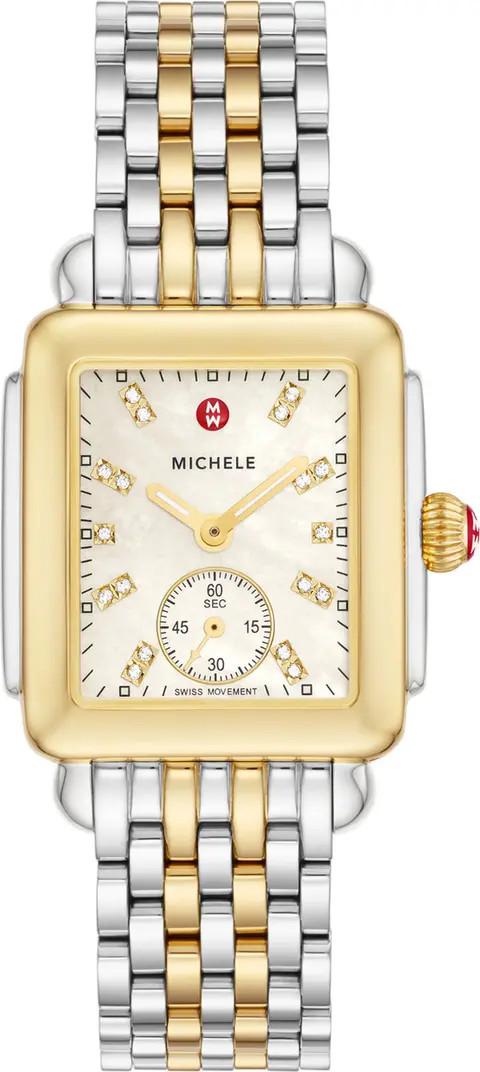 Deco Mid Diamond Dial Bracelet Watch, 28mm x 30mm | Nordstrom