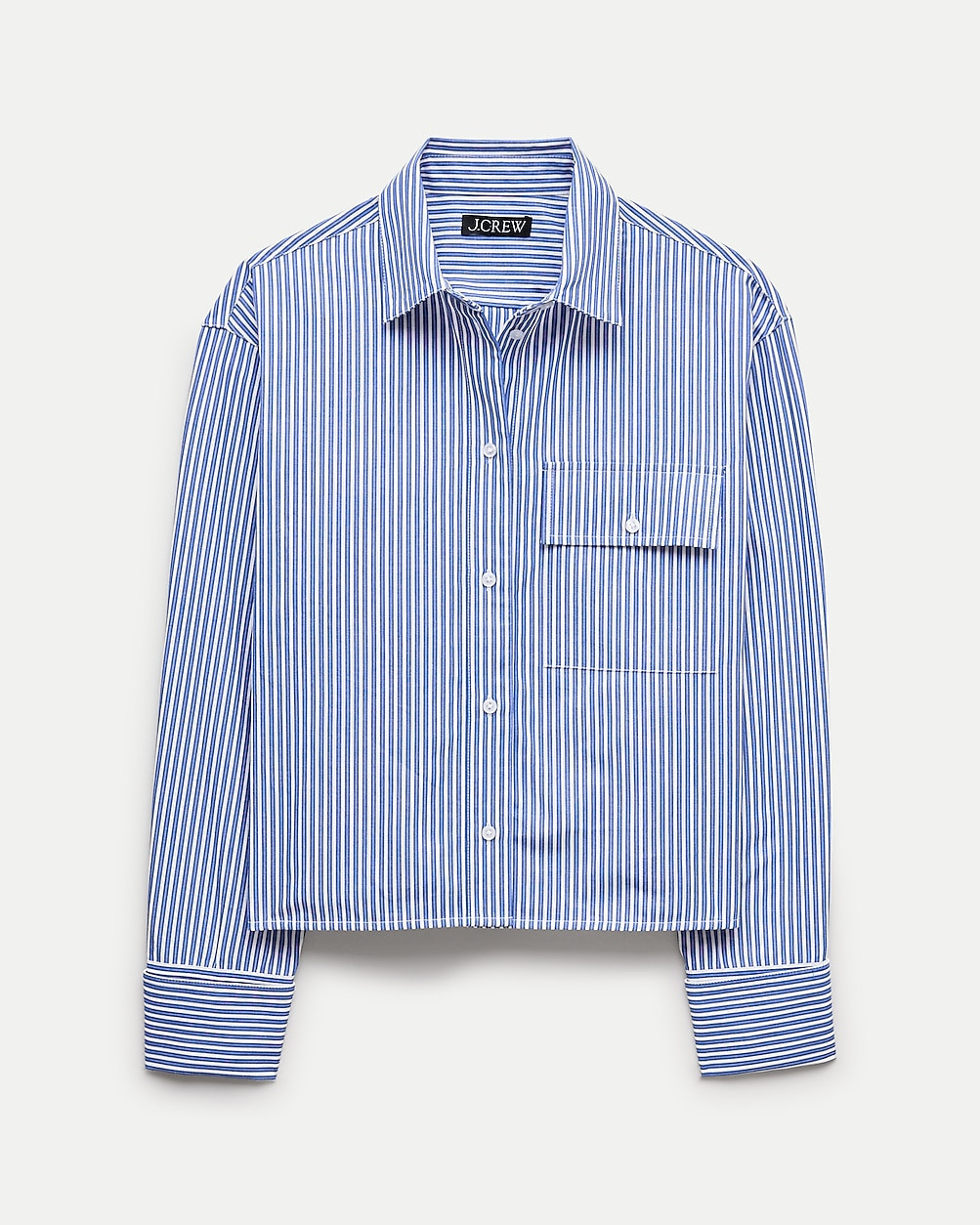 Esme cropped button-up shirt in striped cotton poplin | J. Crew US