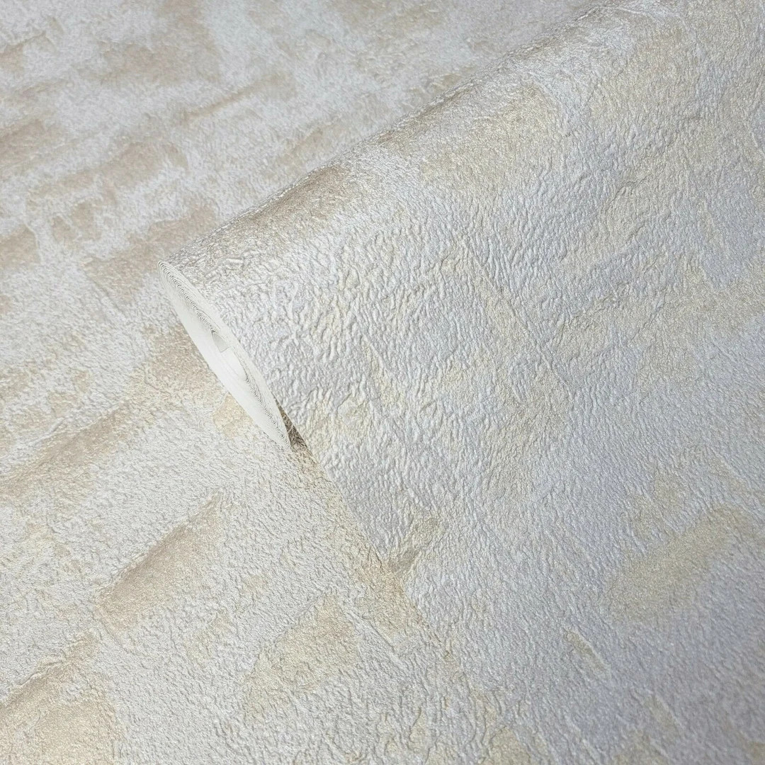 Textured Plain Modern Wallpaper Gray Gold Metallic Faux Concrete Plaster Texture - Etsy | Etsy (US)