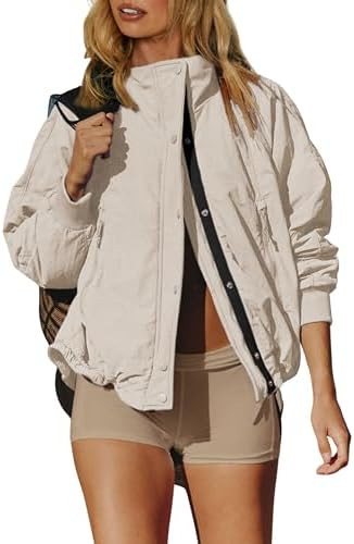 Qiaomai Womens Casual Jackets Warm Fleece Lined Windbreaker Tripper Jackets Outerwear with Pocket... | Amazon (US)