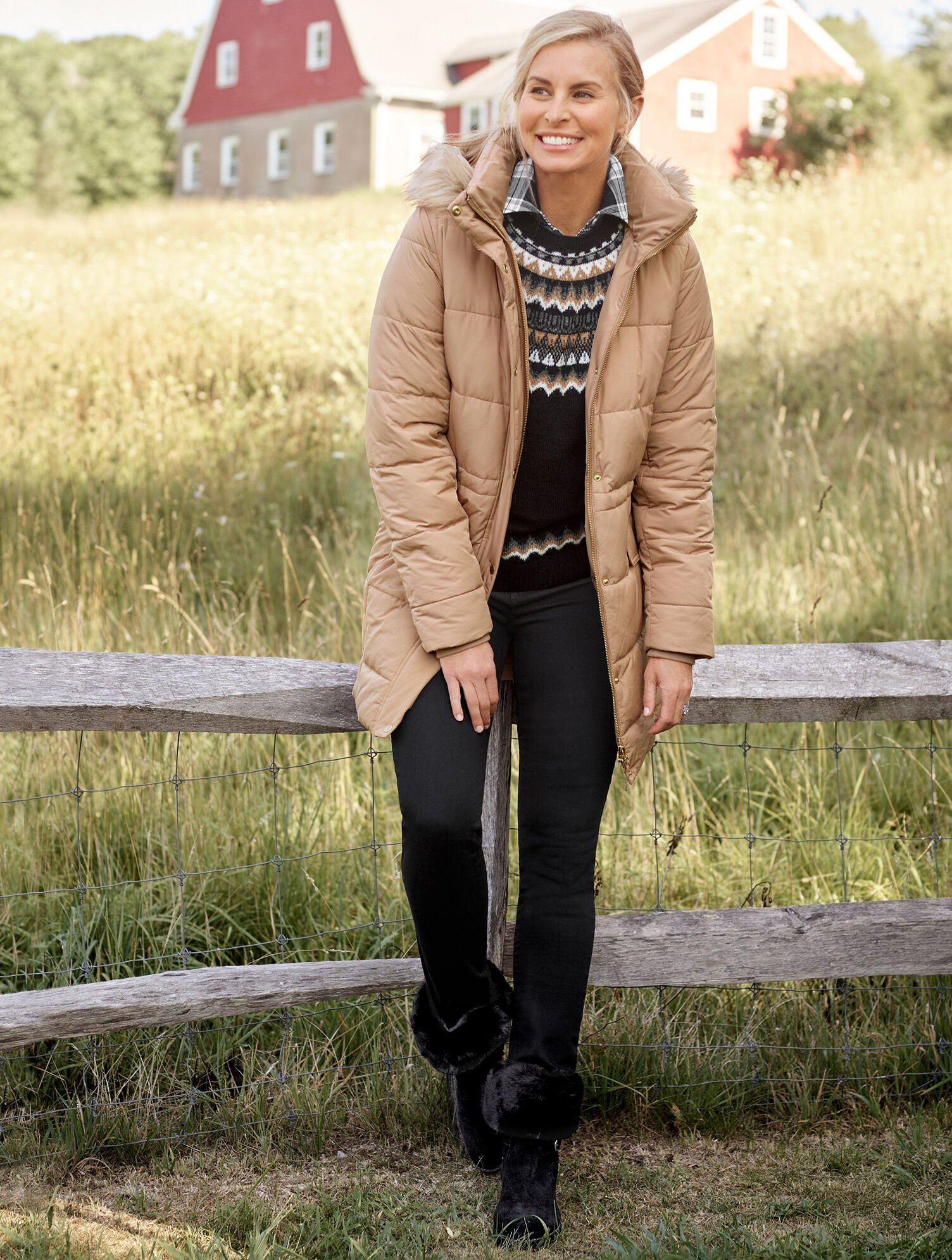 Fuzzy Fair Isle Raglan Sweater | Talbots