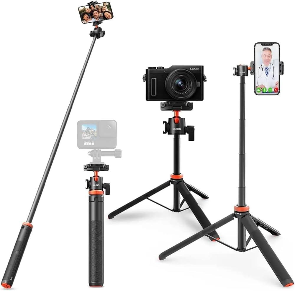 UURig Camera Tripod, 52 inch Extendable Phone Selfie Stick Camera Tripod Stand with 2 in 1 Phone ... | Amazon (US)