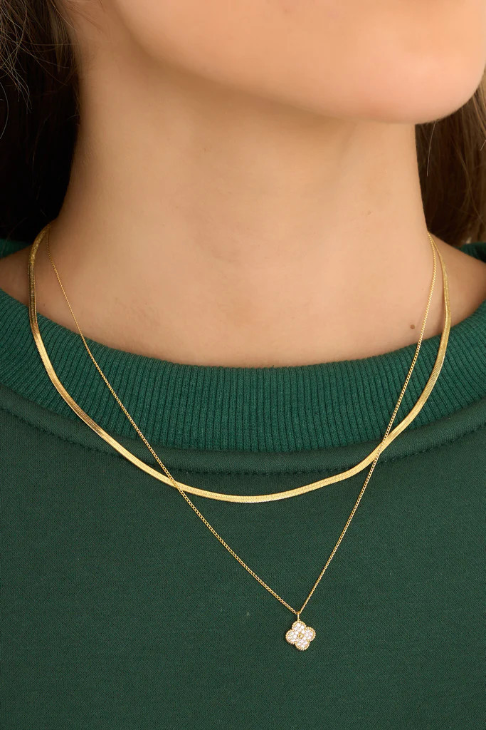 Come Back Baby Gold Layered Necklace | Red Dress 
