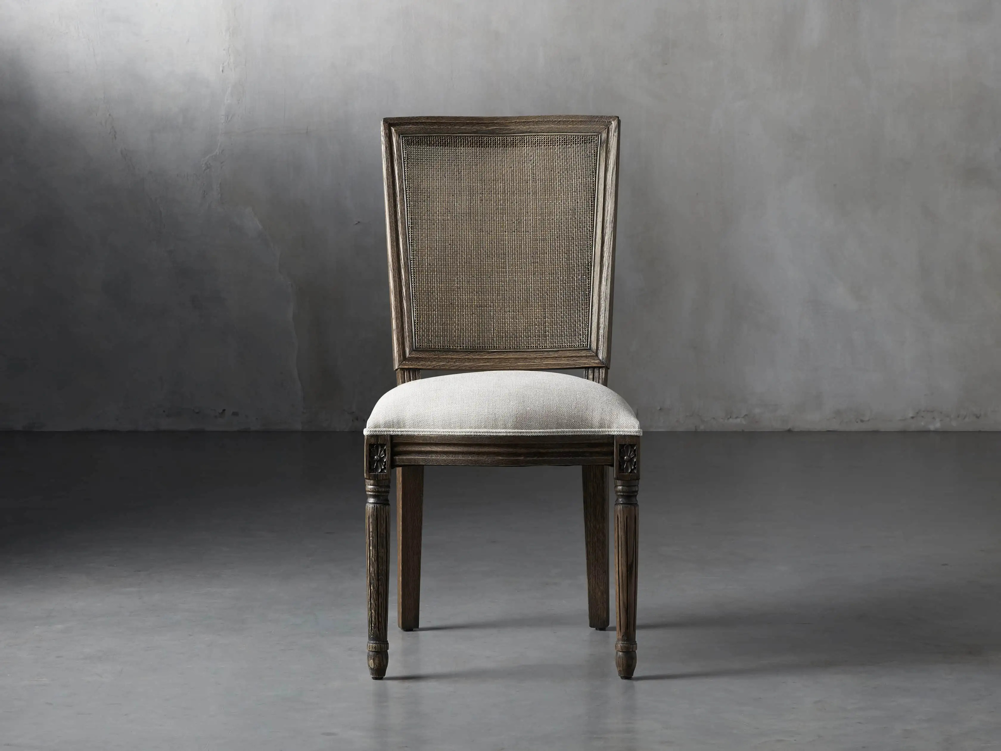 Adele 23"" Cane Back Dining Side Chair in Cinder | Arhaus