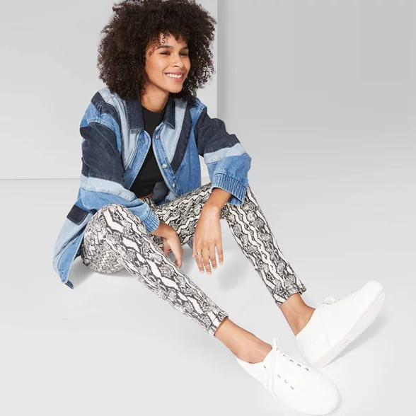 Women's Animal Print High-Rise Skinny Jeans - Wild Fable™ Neutral | Target