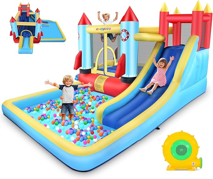 AKEYDIY Bounce House Rocket Theme,Updated Inflatable Bounce Castle with Blower for Kids, Blow Up ... | Amazon (US)