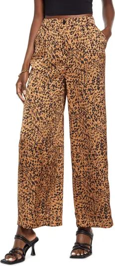Abstract Print Satin Trousers | Nordstrom