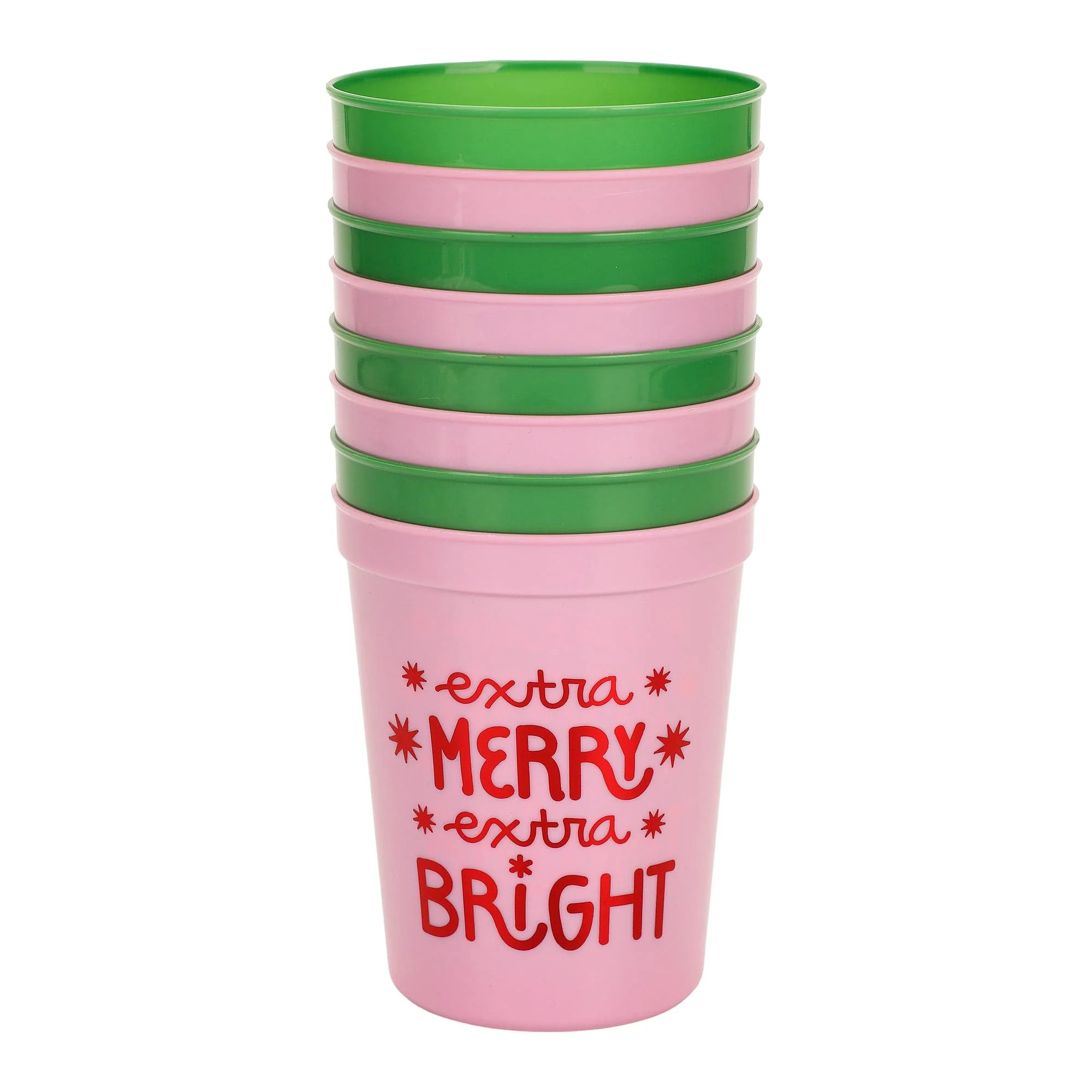 Extra Merry & Bright Reusable Holiday Party Cups (set of 8) | Packed Party