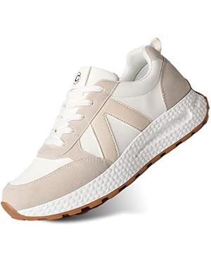 Sports Shoes for Women Athletic Walking Shoes Color Block Platform Classic Lace-up Shoes for Walk... | Amazon (US)