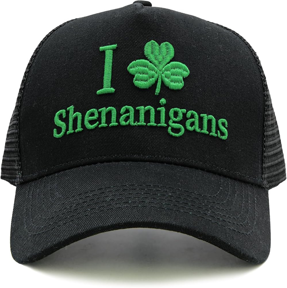 St Patricks Day Hat, Embroidered Adjustable Funny Shamrock Trucker Hat for Men & Women | Amazon (US)