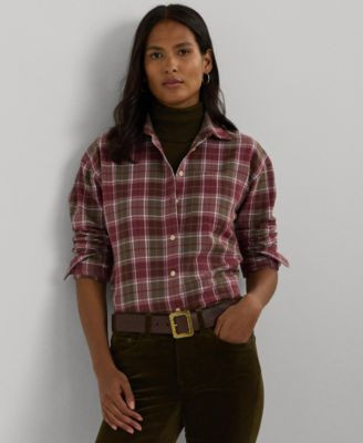 Lauren Ralph Lauren Women's Checked Plaid Shirt - Macy's | Macy's