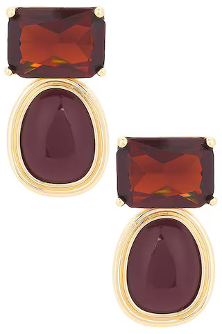 retrofete Beth Earring in Gold & Garnet from Revolve.com | Revolve Clothing (Global)