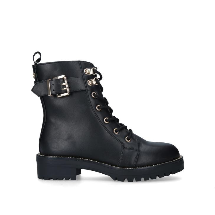 TAYA Black Lace Up Biker Boots by KG KURT GEIGER | Kurt Geiger (Global)