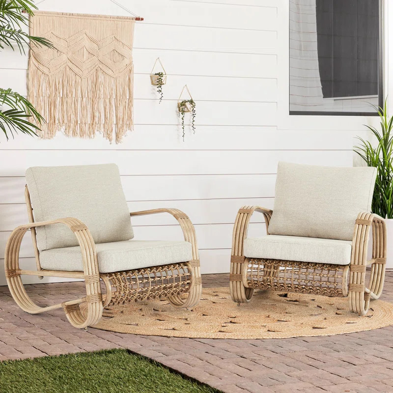 Dip Patio Chair with Cushions (Set of 2) | Wayfair North America