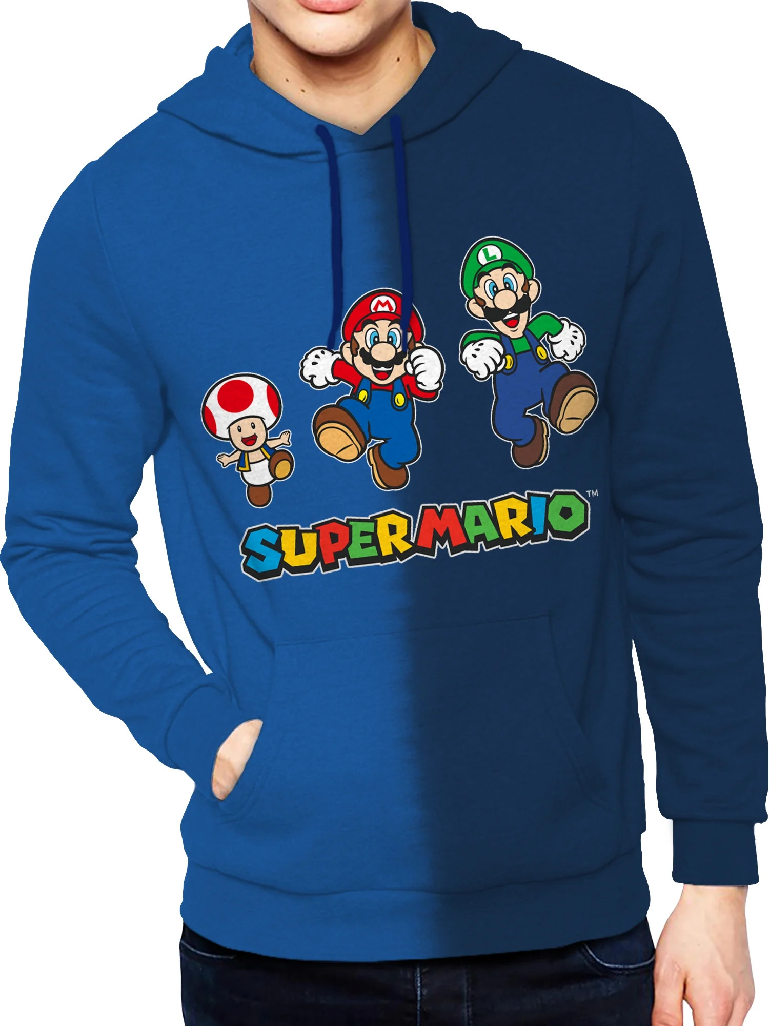 Super Mario Men's and Men's Big & Tall Graphic Print Hoodie with Dip Dye, Sizes XS-3XL | Walmart (US)