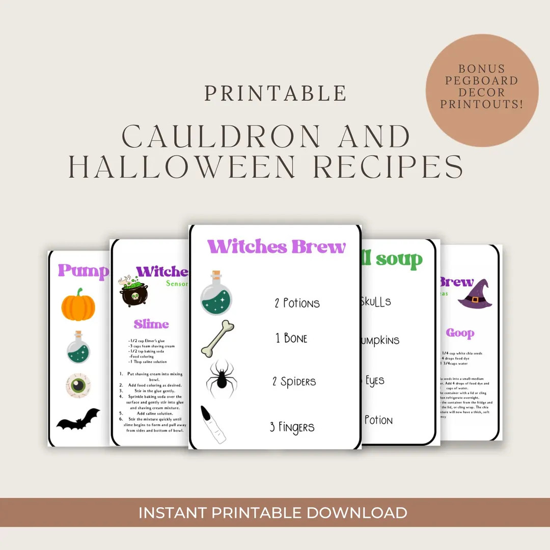 Cauldron Potion Recipes | Halloween Sensory Play | Witch Brew Cards | Sensory Table Setup | Hallo... | Etsy (US)