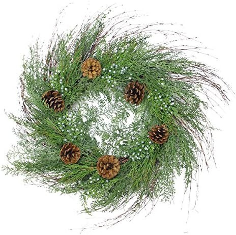 Arett Sales Mixed Cedar Pine Cone and Juniper Berry Artificial Christmas Wreath - 30-Inch, Unlit | Amazon (US)
