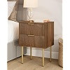 Nightstand,Mid-Century Modern Bedside Table with Storage Drawer and Open Wood Shelf,Small Gold Fr... | Amazon (US)