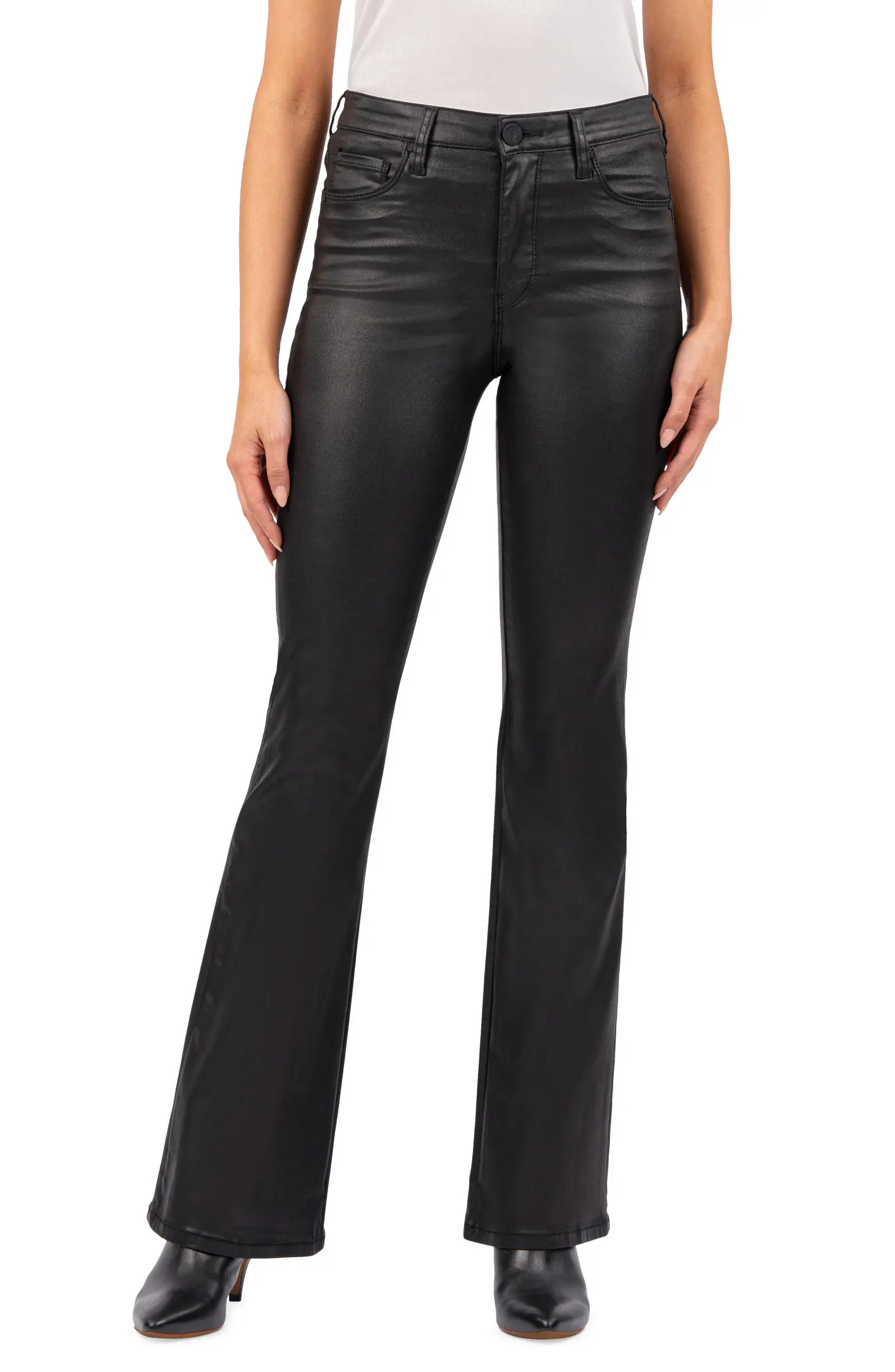 KUT from the Kloth Ana Fab Ab Coated High Waist Flare Jeans | Nordstrom | Nordstrom