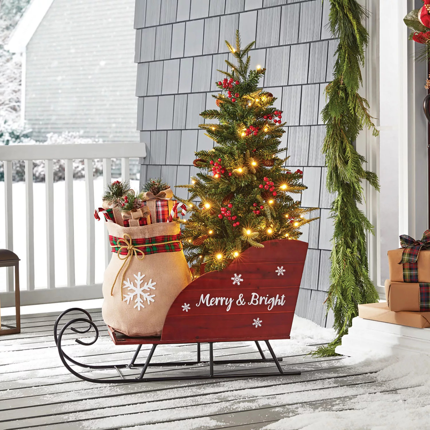 Member's Mark 46" Pre-Lit Sleigh Topiary | Sam's Club