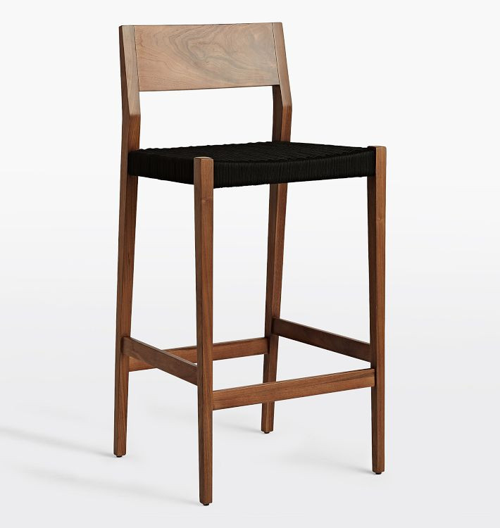 Bayley Bar Stool with Woven Rope Seat | Rejuvenation
