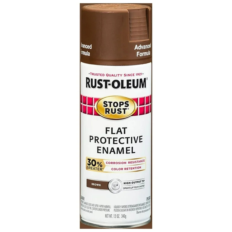 Brown, Rust-Oleum Stops Rust Advanced Flat Spray Paint, 12 oz | Walmart (US)
