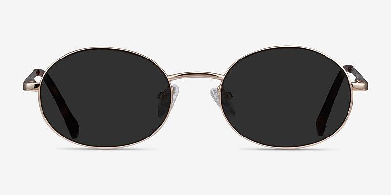 Culture - Oval Gold Frame Prescription Sunglasses | Eyebuydirect | EyeBuyDirect.com