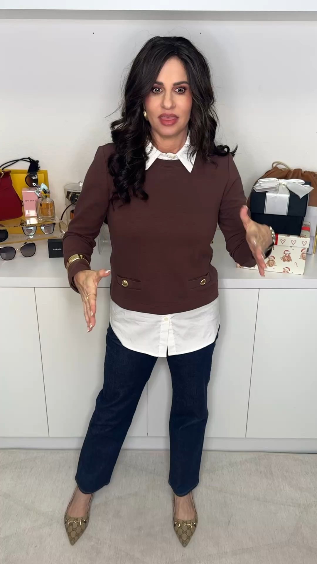 Mixed media top. So pretty and comfortable. Wearing sm . Jeans 25 
#chiccasualstyle #fallstyle #everydaylook 

#LTKootd #LTKSaleAlert #LTKOver40

#LTKgrwm #LTKSaleAlert #LTKSeasonal