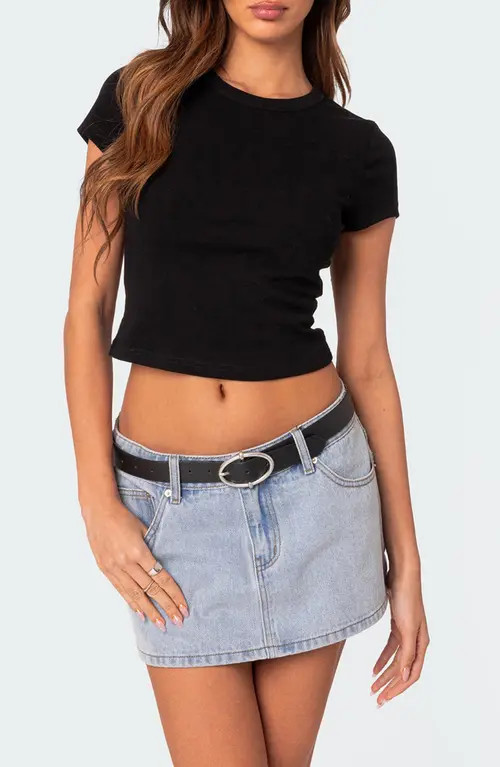 EDIKTED Better Basics Crop T-Shirt in Black at Nordstrom, Size Small | Nordstrom
