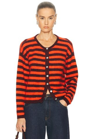 American Vintage Vitow Cardigan in Orange, Burgundy | FWRD 