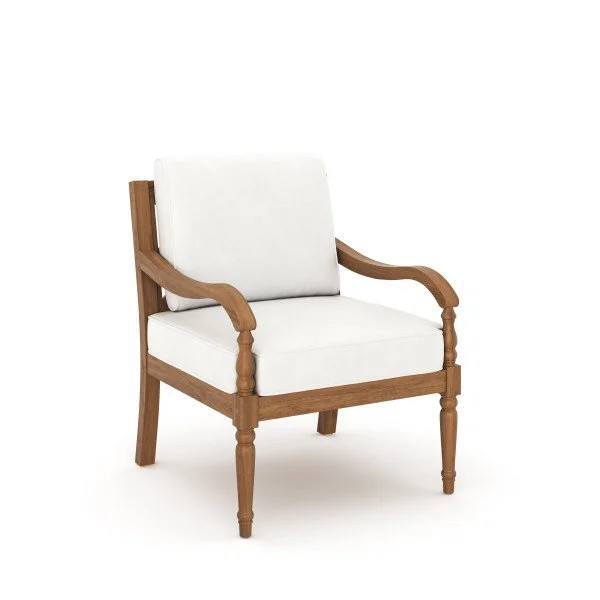 New Classic Furniture Savannah Wood Patio Club Chair in Natural/White (Set of 2) | Walmart (US)