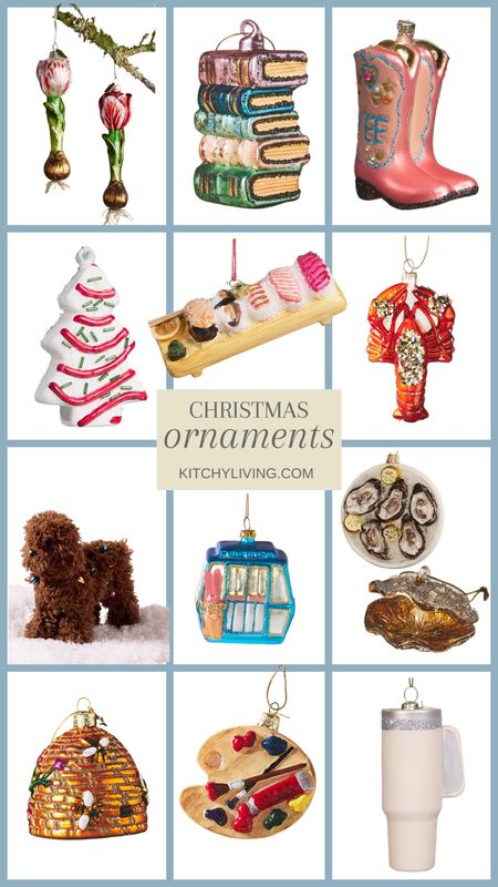 Christmas ornament roundup, perfect for hostess gifts or white elephant #christmasornament #christmas #anthropologie #altrdstate 

#LTKHoliday #LTKhome #LTKGiftGuide
