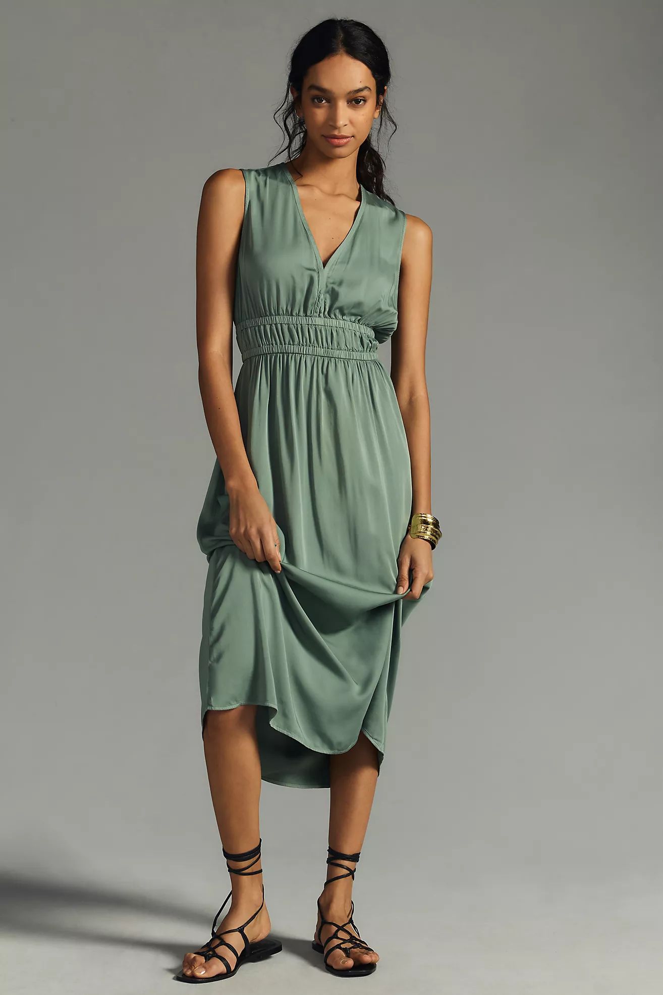 Cloth & Stone Sleeveless Deep-V Dress | Anthropologie (US)