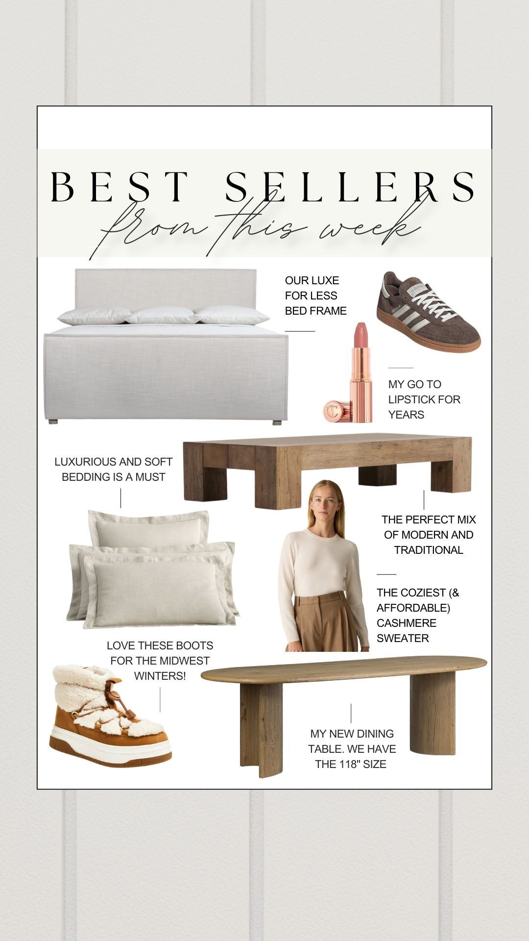 This week’s top sellers! Cozy bedding, high-end furniture, my favorite neutral sneakers, the softest cashmere sweater, and more! 

#LTKSeasonal #LTKHome
