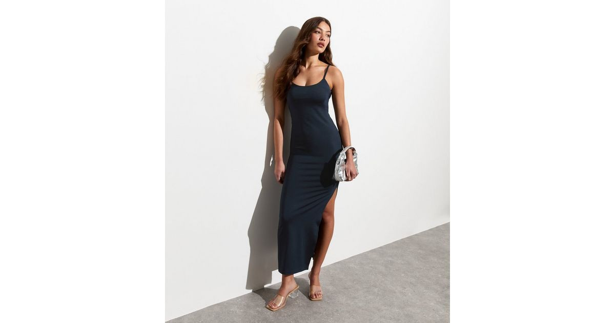 Navy Low Back Strappy Maxi Dress | New Look | New Look (UK)