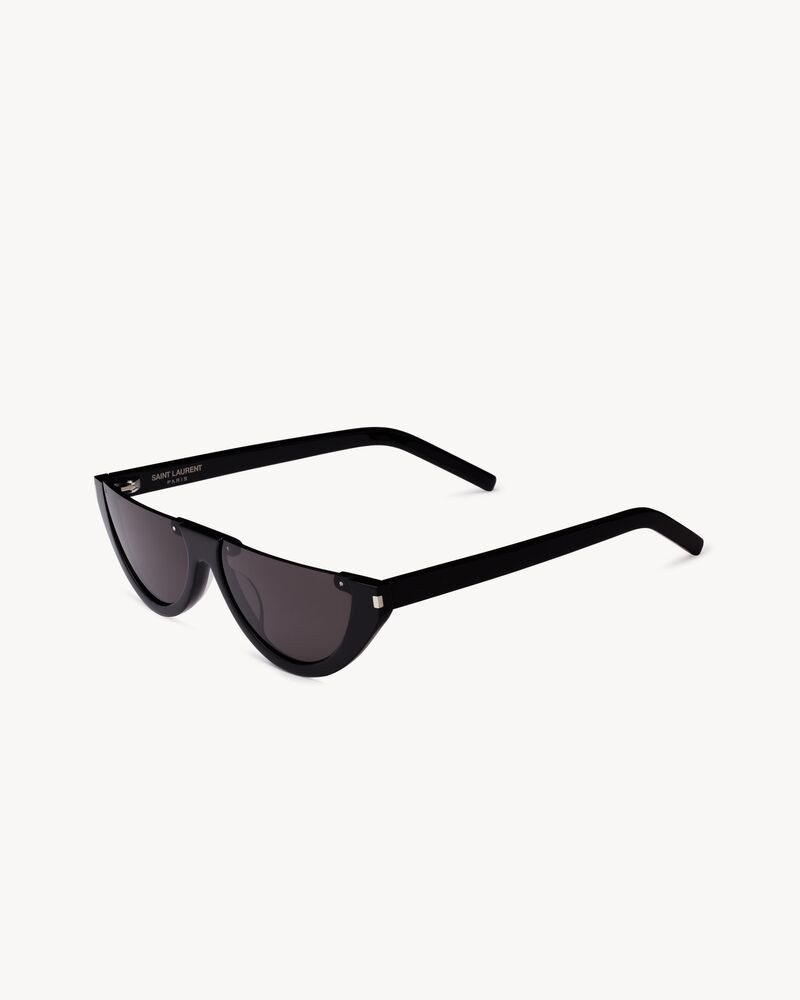 Sunglasses with half-rim elongated cat-eye acetate frames and nylon lenses. | Saint Laurent Inc. (Global)