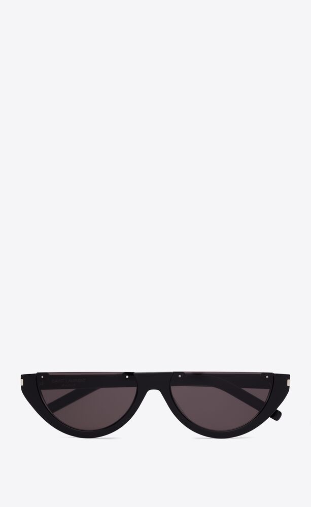 Sunglasses with half-rim elongated cat-eye acetate frames and nylon lenses. | Saint Laurent Inc. (Global)