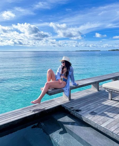 Matchy match with the blues of the Indian Ocean! Check out my Maldives style beach look or should I saw overwater look! 

#LTKstyletip #LTKswim #LTKtravel