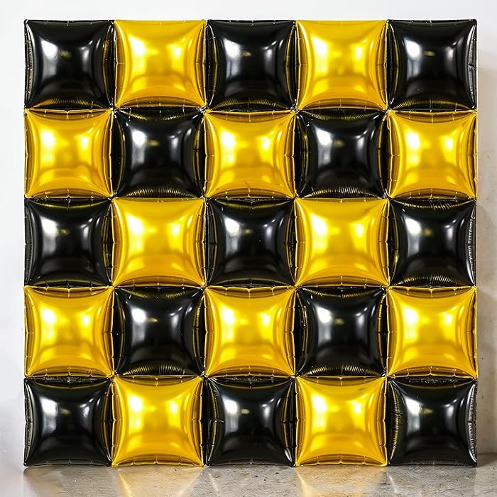 KatchOn, Gold and Black Square Foil Balloons - 19 Inches, Pack of 25 | NYE Balloons Backdrop for ... | Amazon (US)