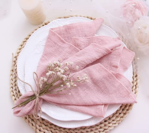Dinner Cloth Napkins Set of 10,Gauze Napkins 100% Natural Soft Cotton,Washable Fall Cloth Napkins for Weddings Decorative Bridal Shower Family Everyday Use,40 * 40cm (16 * 16 inches),Dusty Pink | Amazon (US)