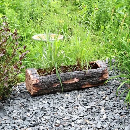 Millwood Pines Outdoor Rustic Polyresin Log Flower Pot Planter Container - 35-Inch | Wayfair | Wayfair North America