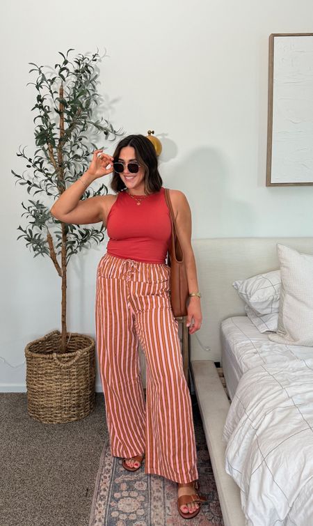 Amazon summer fashion for midsize girlies who prefer flowy pants over shorts. 
Europe style
Easy elevated summer mom look

Pants L (but need a M, they stretch out a ton) 
Top M/L
Sandals TTS

Free people inspired, Amazon fashion, midsize, size 10. 



#LTKFindsUnder50 #LTKMidsize #LTKStyleTip