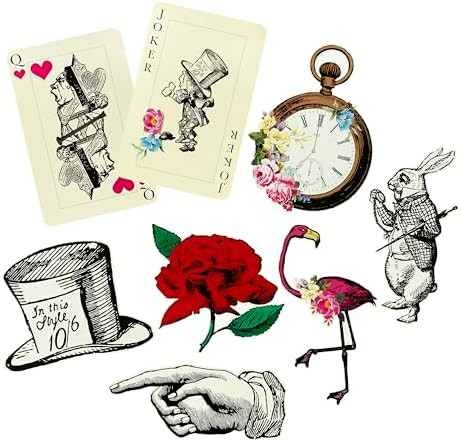 Pack of 8 Alice in Wonderland Props - Oversized Decorations, Party Supplies For Mad Hatter Tea Pa... | Amazon (US)