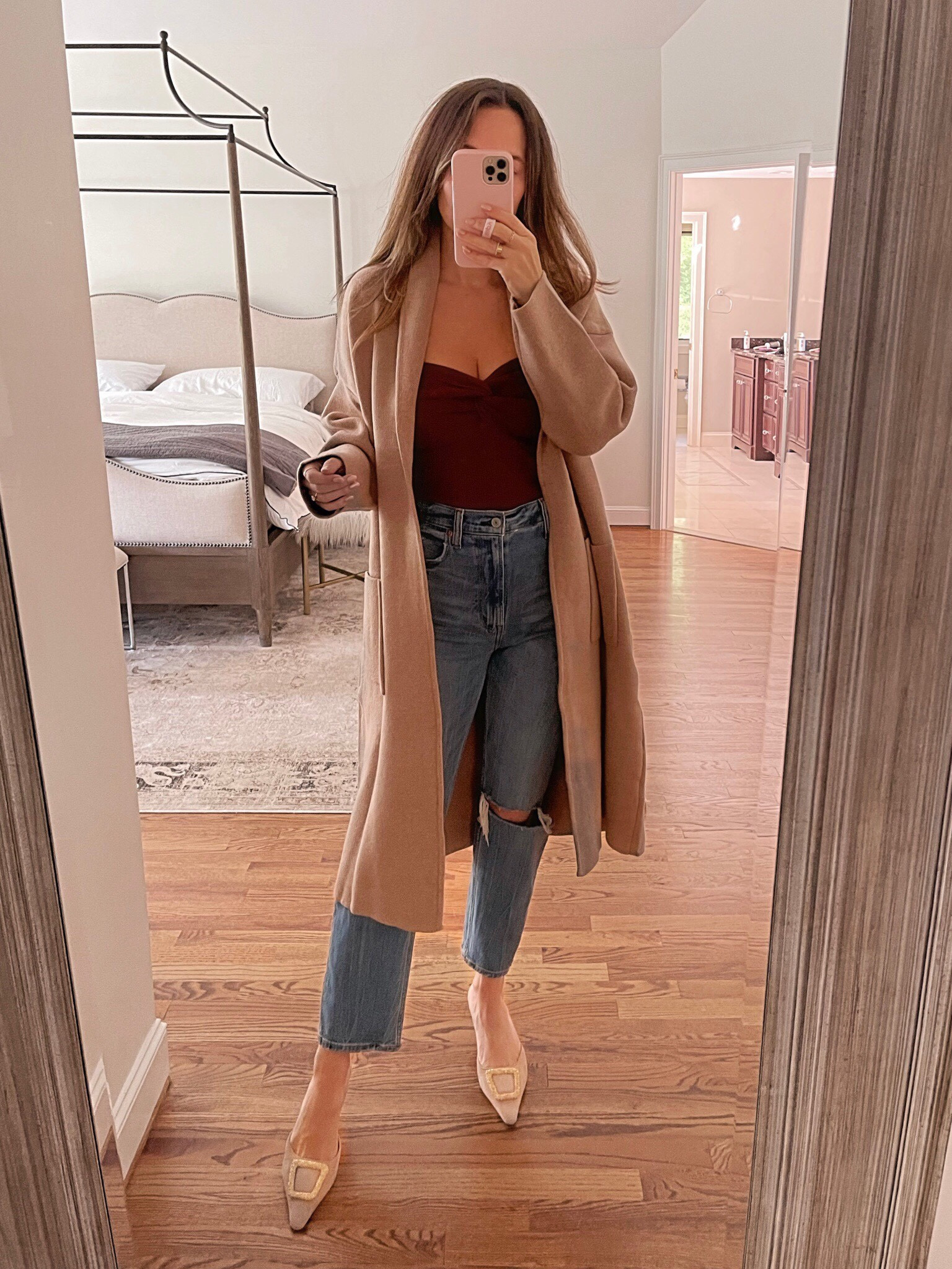 One of my most shopped outfits ever. Mango coatigan (runs true to size, wearing S). Wearing Abercrombie jeans in size 26 (these run true to size, I’m 5’5 and in the regular length). Use code DENIMAF for an extra 15% off the jeans  

#LTKsalealert #LTKSeasonal #LTKunder100