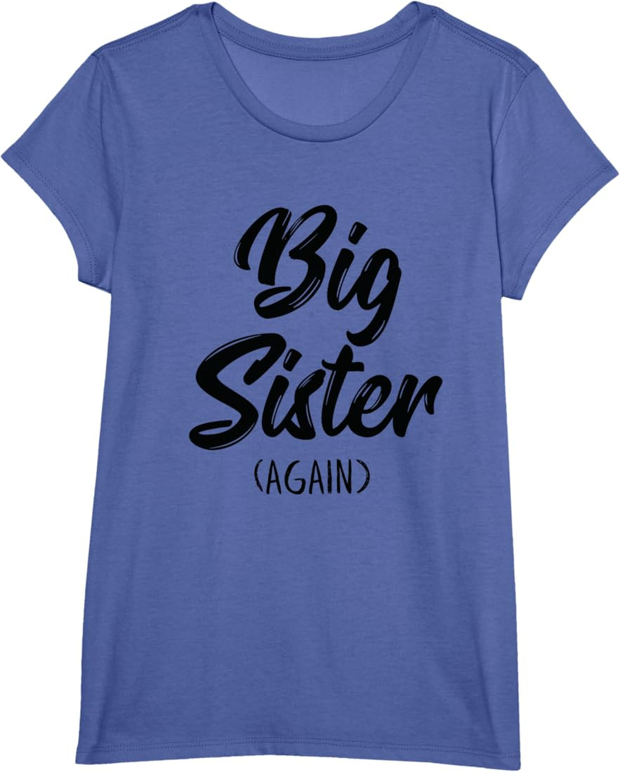 Big Sister Shirt for Girls Kids Women Big Sis Again T-Shirt | Amazon (US)