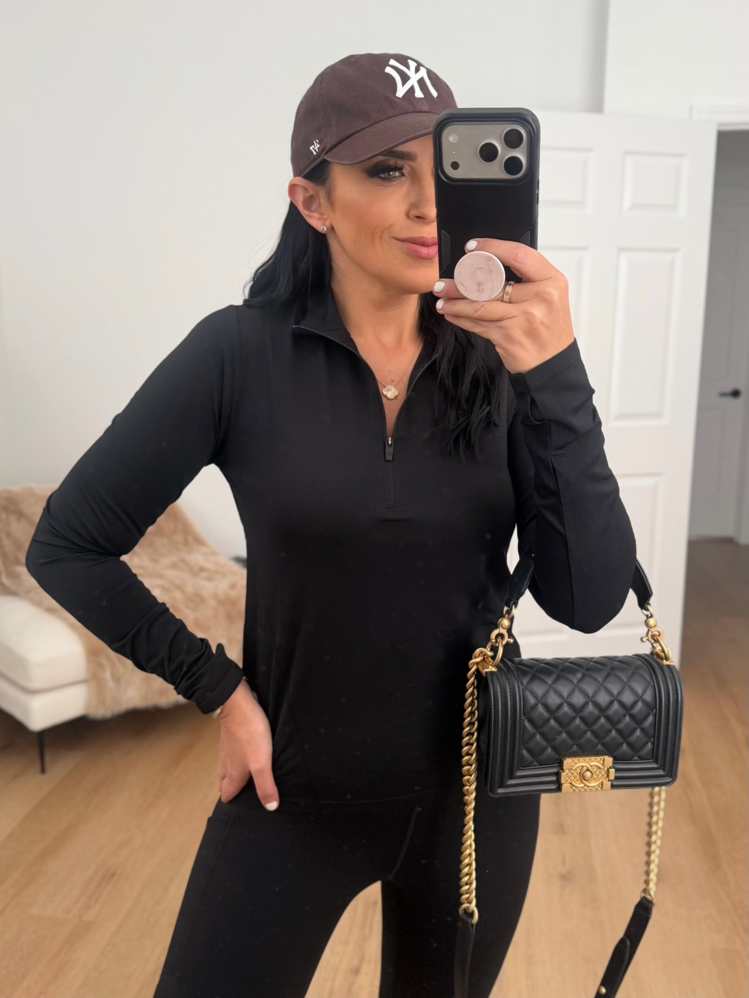 Feather Tech+ Half-Zip Top wearing size small 