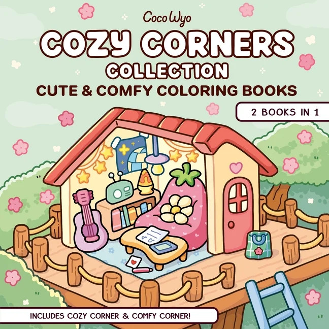 Cozy Spaces Coloring Cozy Corners Collection: 2 Books in 1! Coloring Book for Adults and Kids, (P... | Walmart (US)