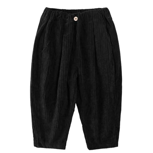 Volunboy Toddler Boys Corduroy Pants Cargo Sweatpants Solid Elastic Waist Casual Long Trousers | Amazon (US)