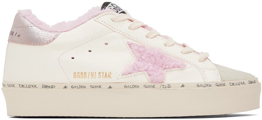 Golden Goose - White & Pink Hi Star Low-Top Sneakers | SSENSE