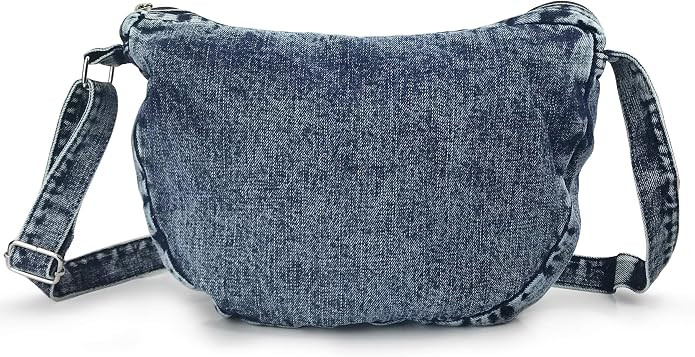 Denim Indigo Hobo Cross Body Bag Womens Shoulder Bag | Amazon (US)